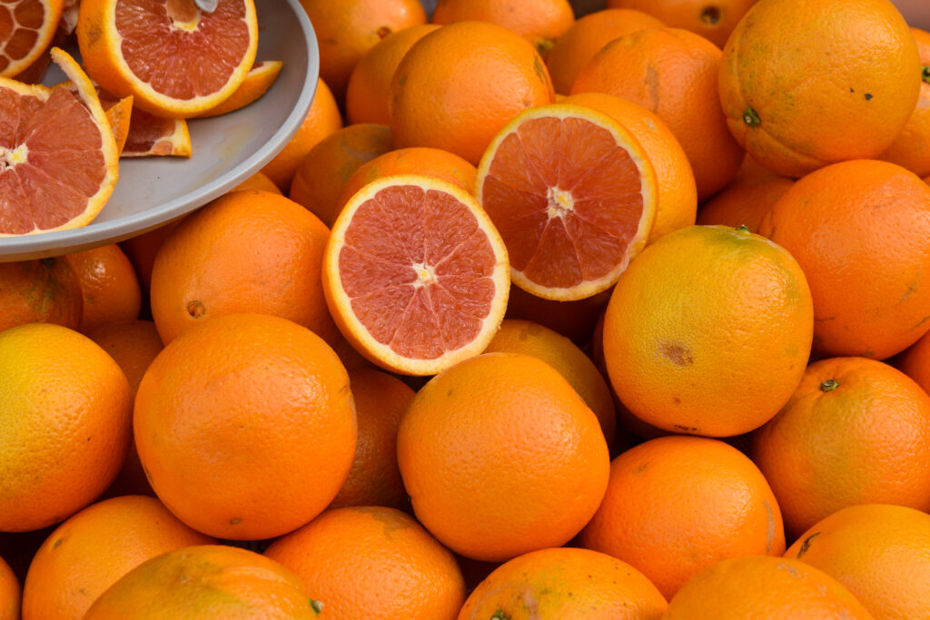 orange citrus fruit at the Ferry Plaza Farmers Market