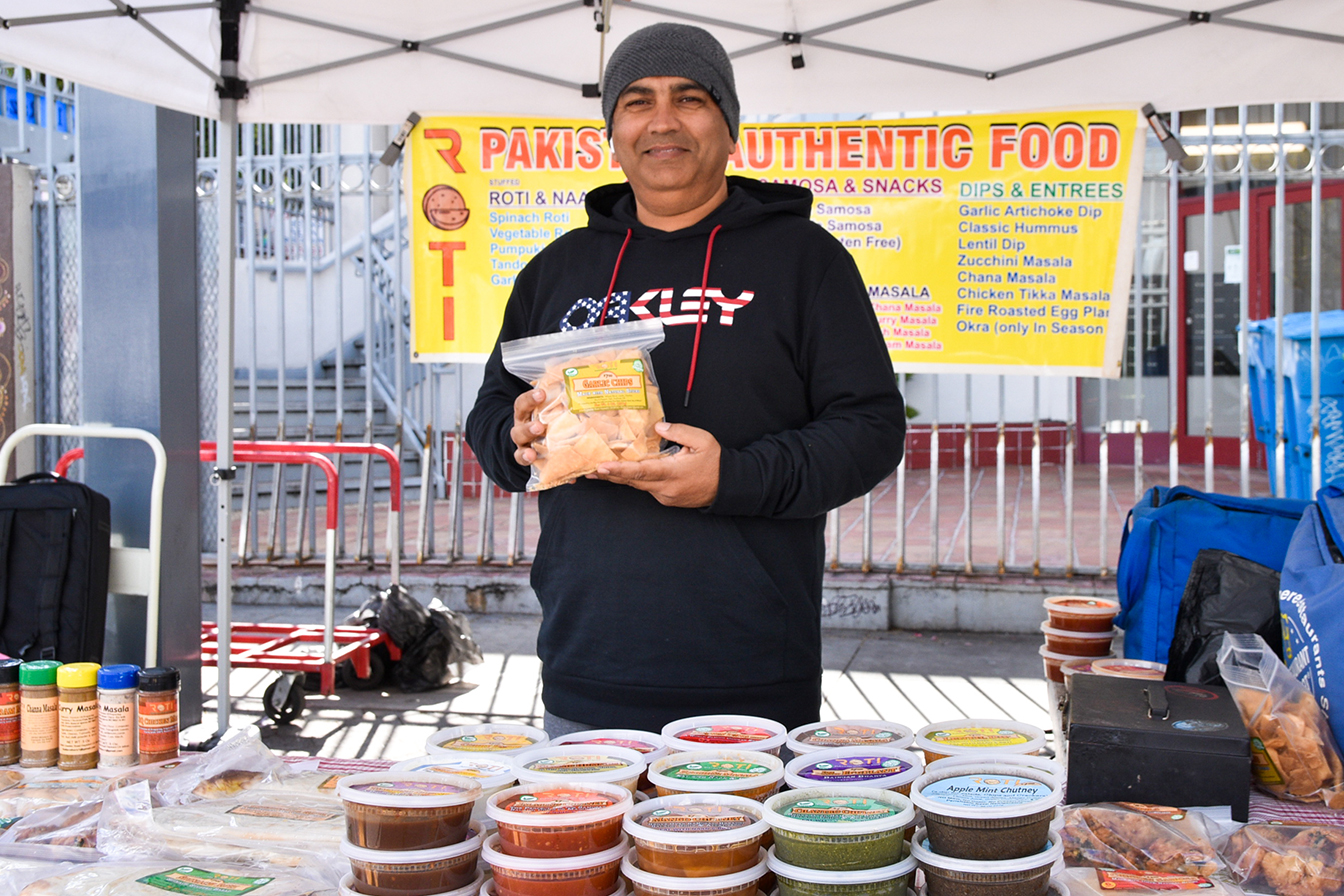 Roti's stand at the Mission Community Market