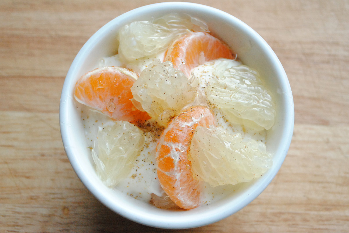 Pomelo and Tangerine with Spiced Honey Yogurt : Foodwise