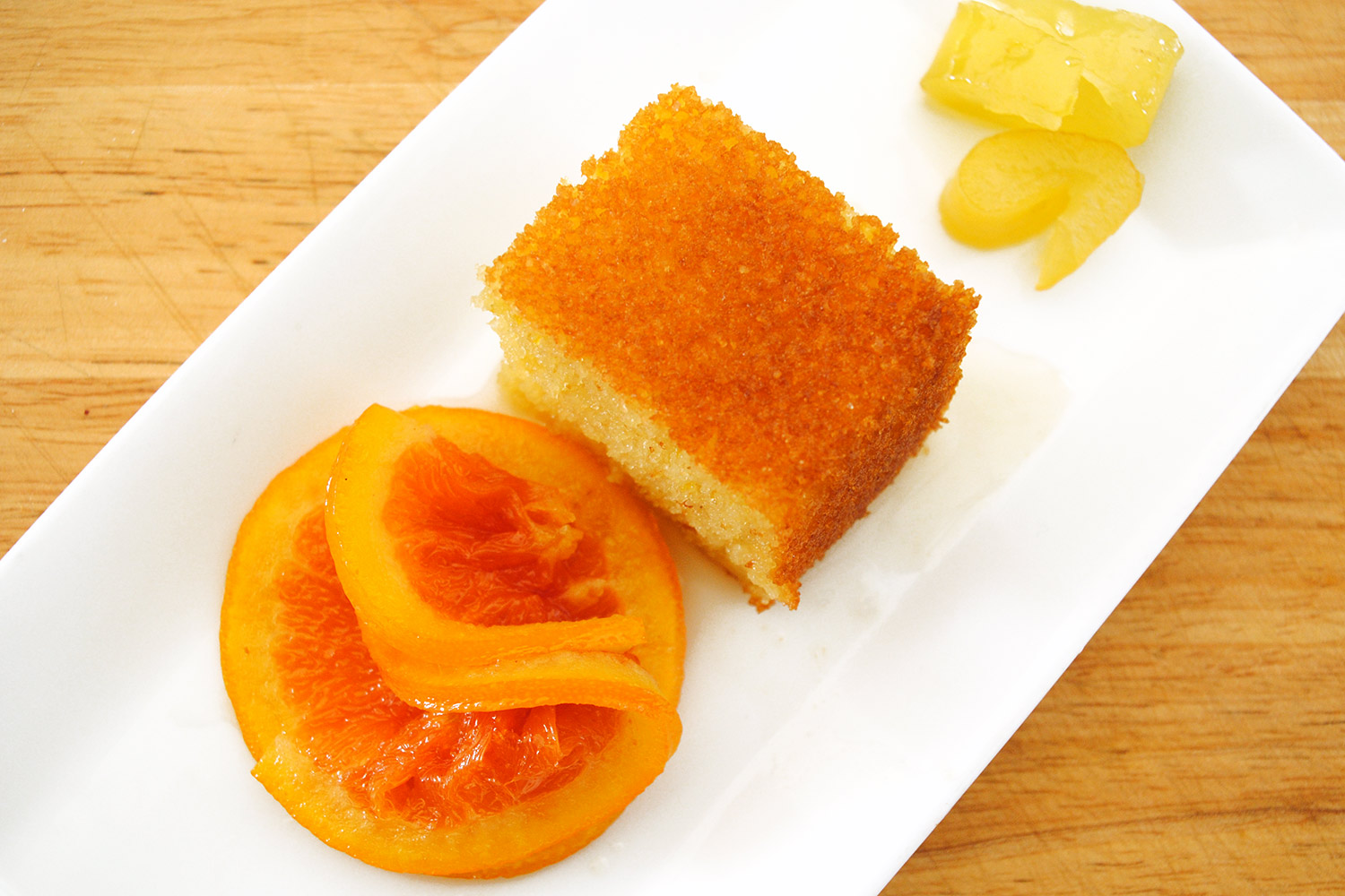 Revani with HoneyPoached Cara Cara Oranges Foodwise