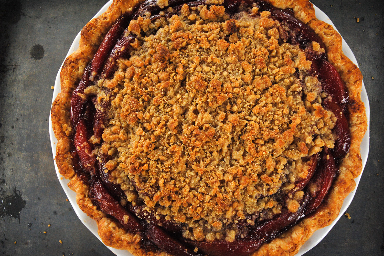 Sweet Corn Custard and Pluot Pie : Foodwise