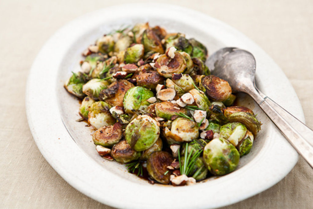 Roasted Brussels Sprouts With Honey Rosemary And Hazelnuts Foodwise 