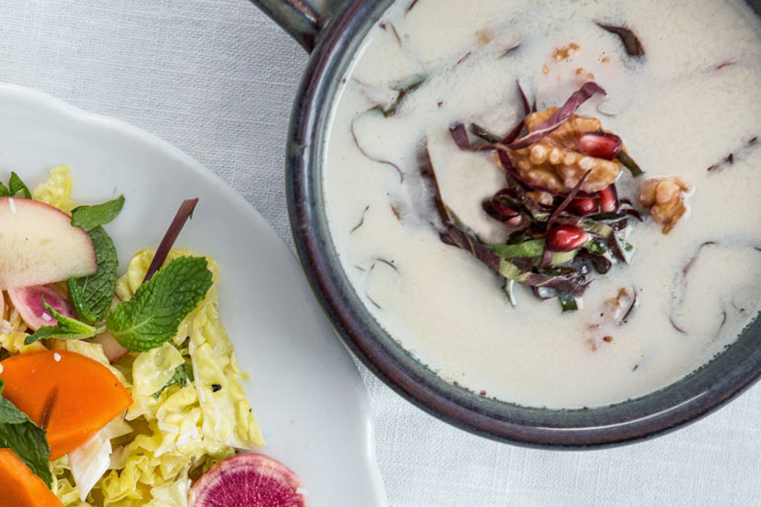 Turnip Soup with Pomegranate and Walnuts Foodwise
