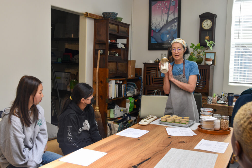 Mariko leads a koji class at Aedan Fermented Foods, on the list of Asian-owned stores to visit